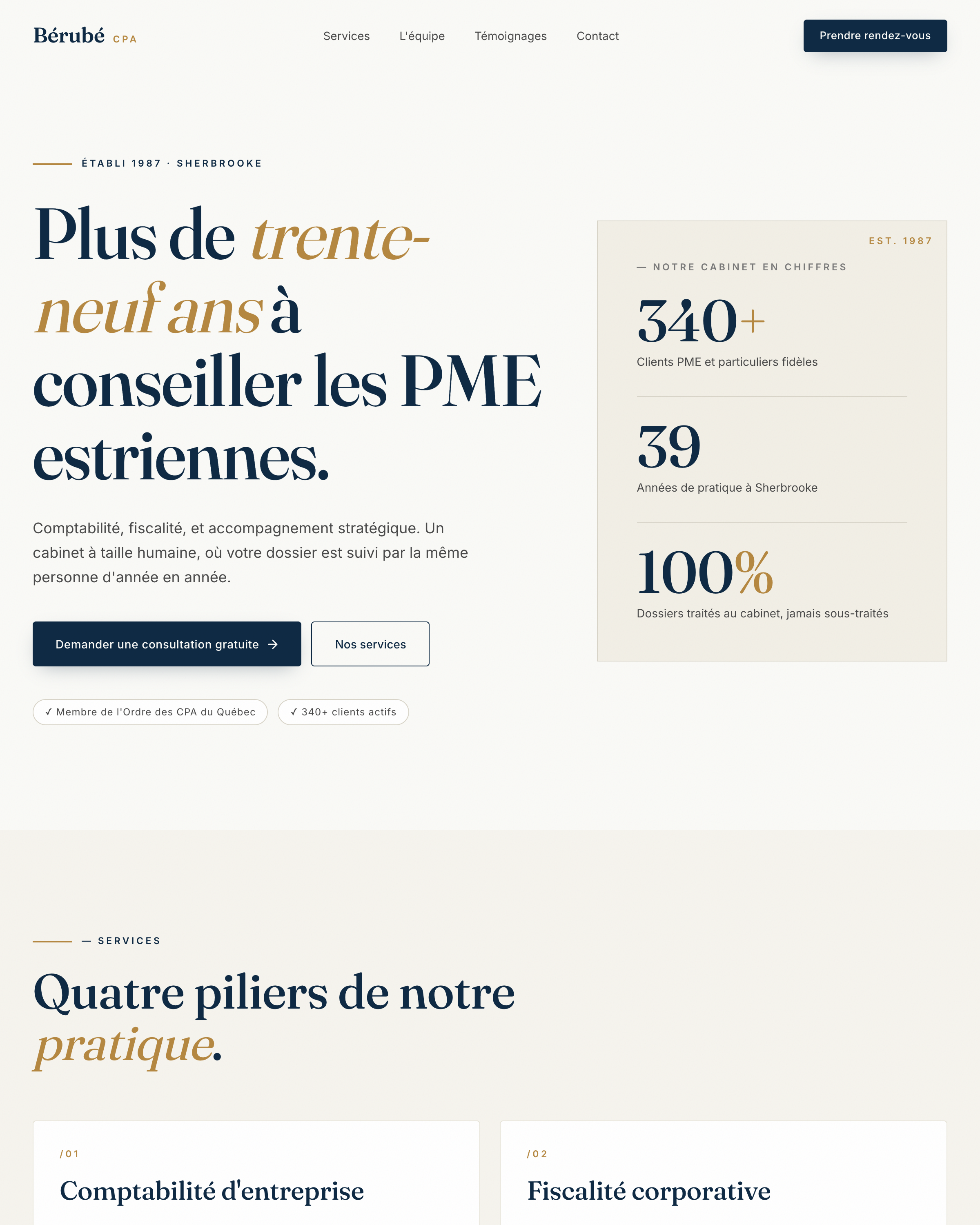 Cabinet Bérubé CPA — Comptable Sherbrooke